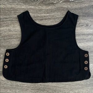 Rip Curl Black Sleeveless Crop Tank Top